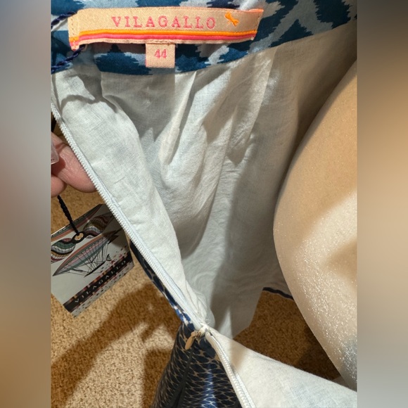 NWT Vilagallo Women’s Boutique Sleeveless Dress Blue/White  Europe Size 44 US M - Picture 6 of 10